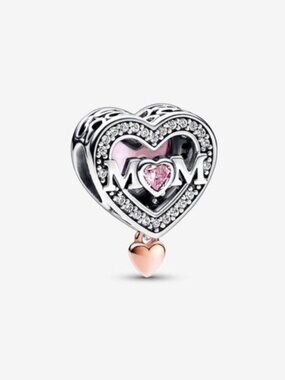 Pandora Two-tone Openwork Mom & Heart Charm
